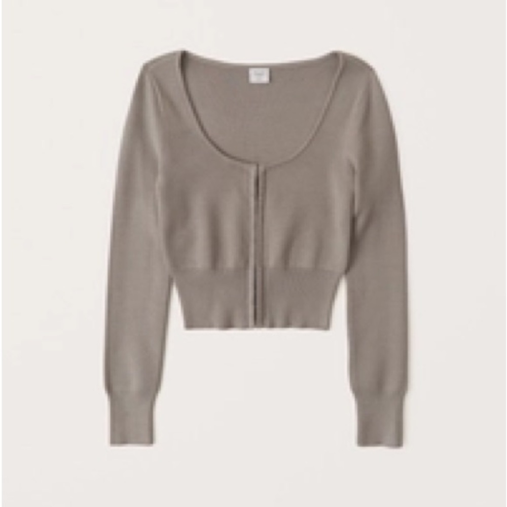 Women's A & F Hook-and-Eye Slim Cardigan olive green - medium